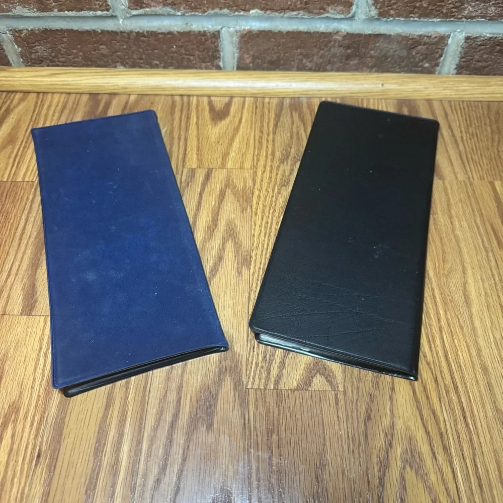 2 VTG Calling Card Holders with Vintage Printed Cards Ephemera Lot Junk Drawer